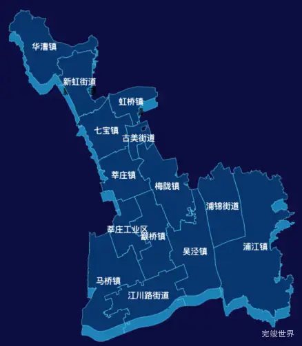 echarts地图上海市闵行区渲染效果实例
